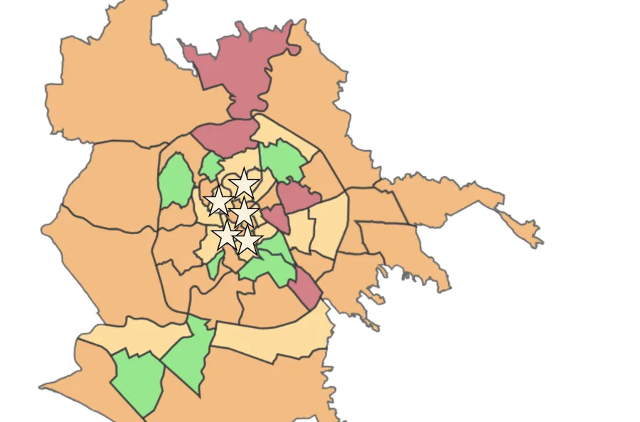 Mappa della vendibilità dei quartieri di Roma — Osservatorio Homepanda Horizon